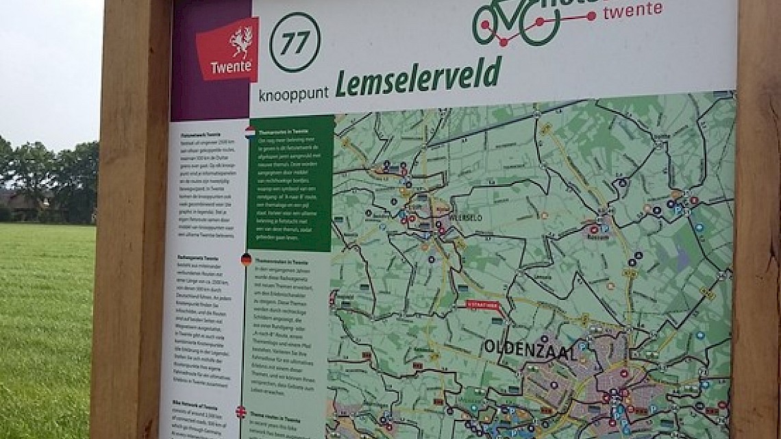 Nieuwe panelen langs fietsknooppuntennetwerk Twente