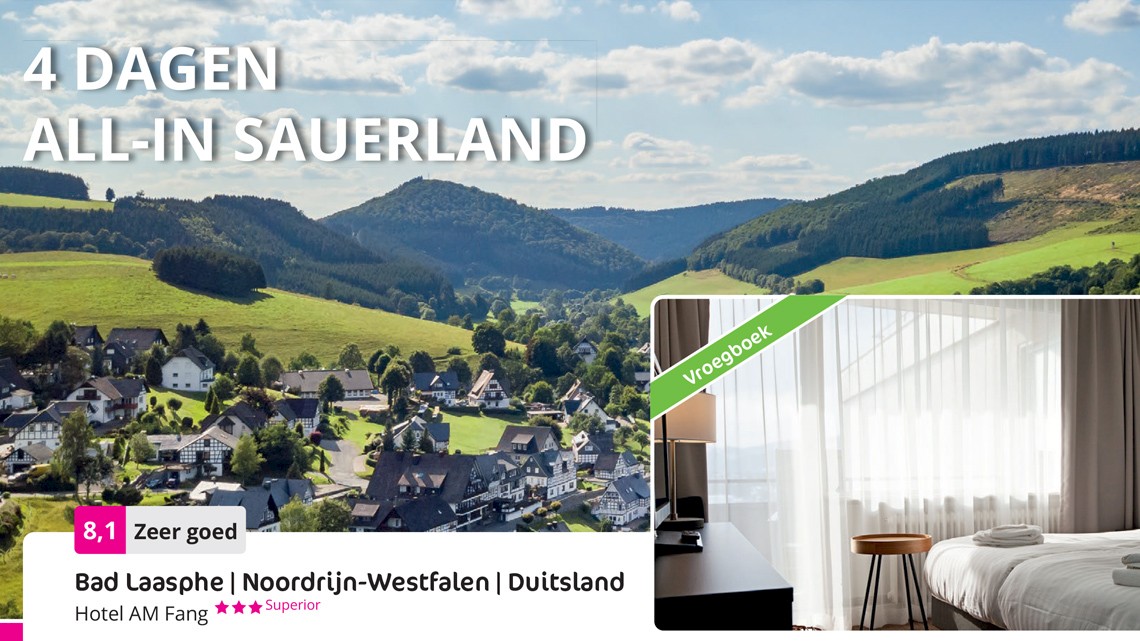 Voordeeluitjes, 4 dgen Sauerland all-inn